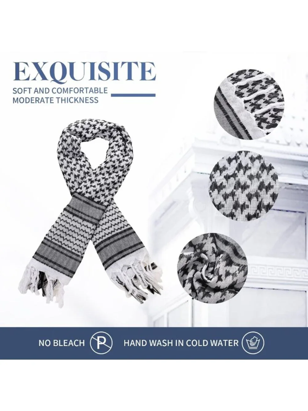 6 Pcs Tactical Desert Scarf Set | 100% Cotton Shemagh Neck & Head Wraps, 43